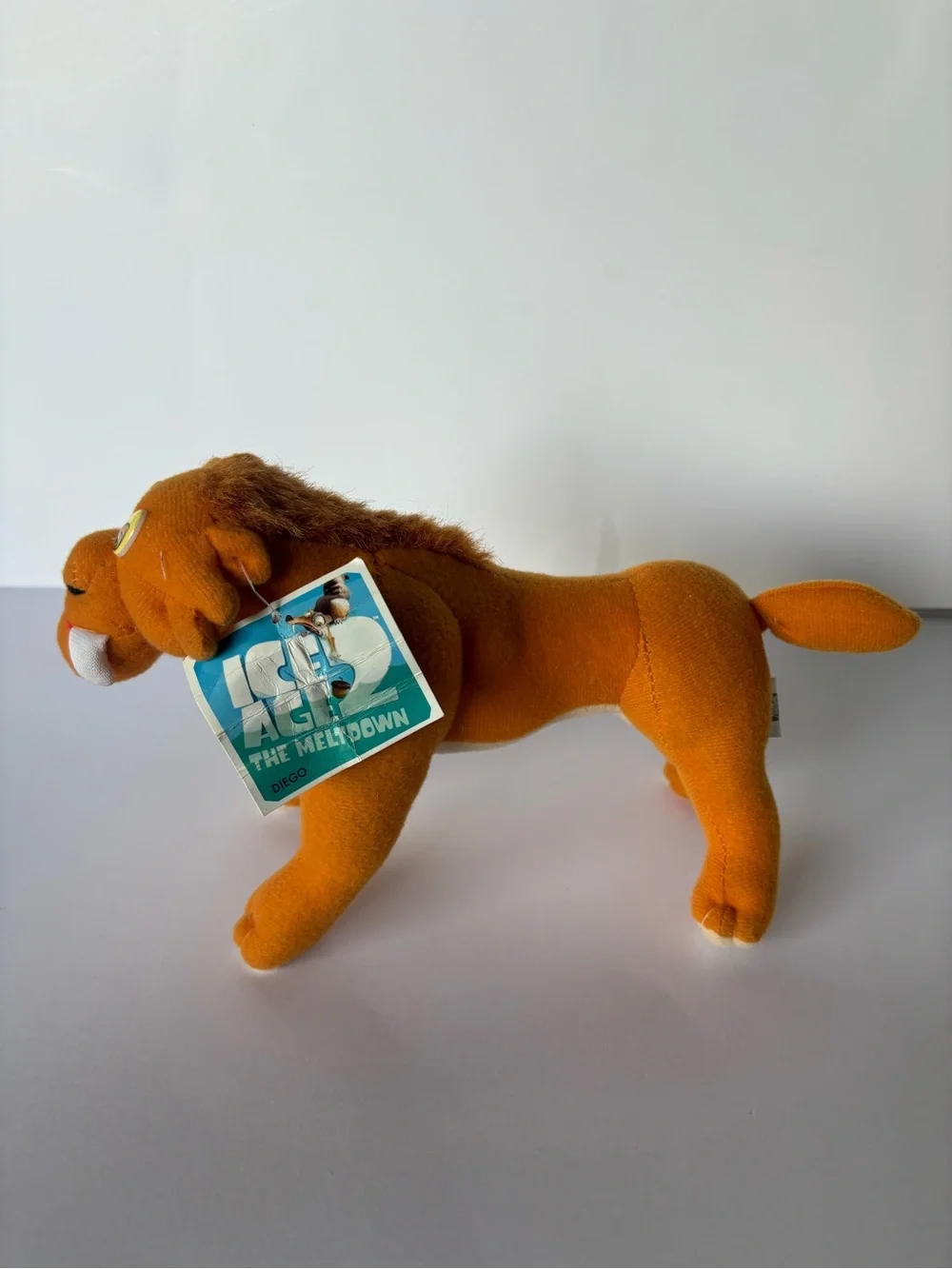 Nanco Ice Age 2 Diego Saber Tooth Tiger Plush Animal Prehistoric Cat 8” NWT